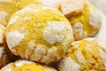 Tasty homemade lemon cookies on plate, closeup Royalty Free Stock Photo