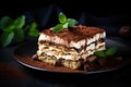 Tasty homemade tiramisu cake