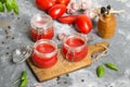 Tasty homemade tomato puree Royalty Free Stock Photo