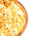 Tasty hot cheese pizza on white Royalty Free Stock Photo