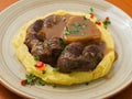 Tasty hot Osso Bucco with mashed potatoes Royalty Free Stock Photo