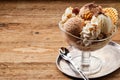 Tasty ice cream dessert with spoon Royalty Free Stock Photo