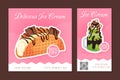 Tasty Ice Cream Food Card Design with Frozen Dessert Vector Template