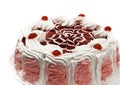 Tasty iced cake with cherries Royalty Free Stock Photo