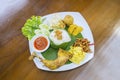 Tasty Indonesian Fried Chicken Rice Royalty Free Stock Photo