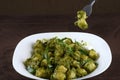 tasty italian pasta basil pesto gnocchi with herbs Royalty Free Stock Photo