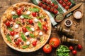 Tasty Italian Pizza With Tomato Mozzarella Cheese