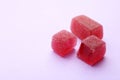Tasty jelly candies on color background Royalty Free Stock Photo