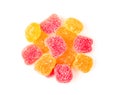 Tasty jelly candies on white background. Royalty Free Stock Photo