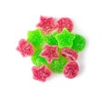 Tasty jelly candies on white background. Royalty Free Stock Photo