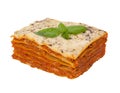 Tasty lasagna isolated on white background