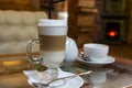 Tasty latte macchiato with milk foam Royalty Free Stock Photo
