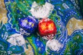 Tasty Lindt Lindor chocolate over silk background