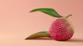 Tasty lychee flat design side view jungle theme 3D render Complementary
