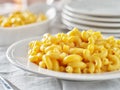 Tasty mac and cheese on plate close up Royalty Free Stock Photo