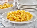 Tasty mac and cheese on plate Royalty Free Stock Photo