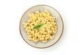 Tasty macaroni and cheese isolated on white background Royalty Free Stock Photo