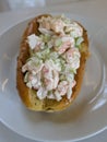 tasty Maine lobster roll served on plate Royalty Free Stock Photo