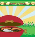 Tasty meat on the grill - barbecue Party Invitation