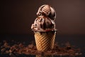 tasty melting chocolate ice cream AI generated