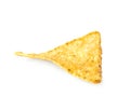 Tasty Mexican nacho chip on background