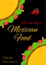 Tasty mexican taco food celebration menu template