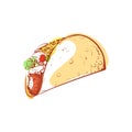 Tasty mexican taco isolated icon