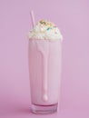 tasty milkshake transparent glass. High quality photo