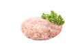 Tasty minced meat and curly parsley isolated on background Royalty Free Stock Photo