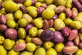 Tasty mix olives background