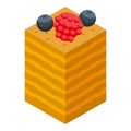 Tasty napoleon cake icon isometric vector. Tasty cafe bakery