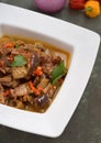 Tasty Nigerian goat meat pepper soup Royalty Free Stock Photo