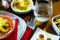 Tasty and nutritious tomato soup with fresh pasta, dietary meal Royalty Free Stock Photo