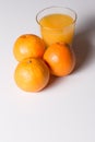 Tasty oranges fruit together on a white background
