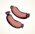 Sausage. Vector drawing