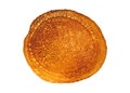 Tasty pancake isolated on white background, top view Royalty Free Stock Photo