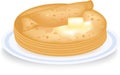 Tasty pancake with oil, baking of fat flat cakes, the kindled butter, food on a plate, a dish from the sweet test