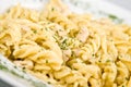 Tasty pasta with chicken, cheese and parsley 2
