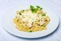 Tasty Pasta With Cream, Cheese And Parsley