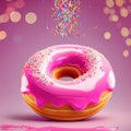 a tasty pink donut