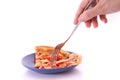 Tasty pizza and fork Royalty Free Stock Photo