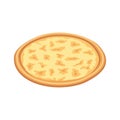 Tasty pizza four cheese isometric