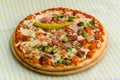 Tasty pizza with Ham ,Fresh baked Royalty Free Stock Photo