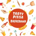 Tasty Pizza Making Seamless Pattern