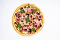 Tasty pizza for restaurant menu on a light background12