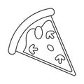 tasty pizza slice thin line