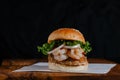 Tasty Prawn and Chicken Patty Burger