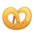 Tasty pretzel icon isolated on the white background. Vector illustration