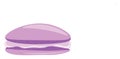 A purple macaron, vector or color illustration