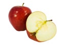 Tasty red apple cut in half Royalty Free Stock Photo